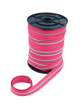 Endlosreißverschluss metallisiert pink/ silber (1m)